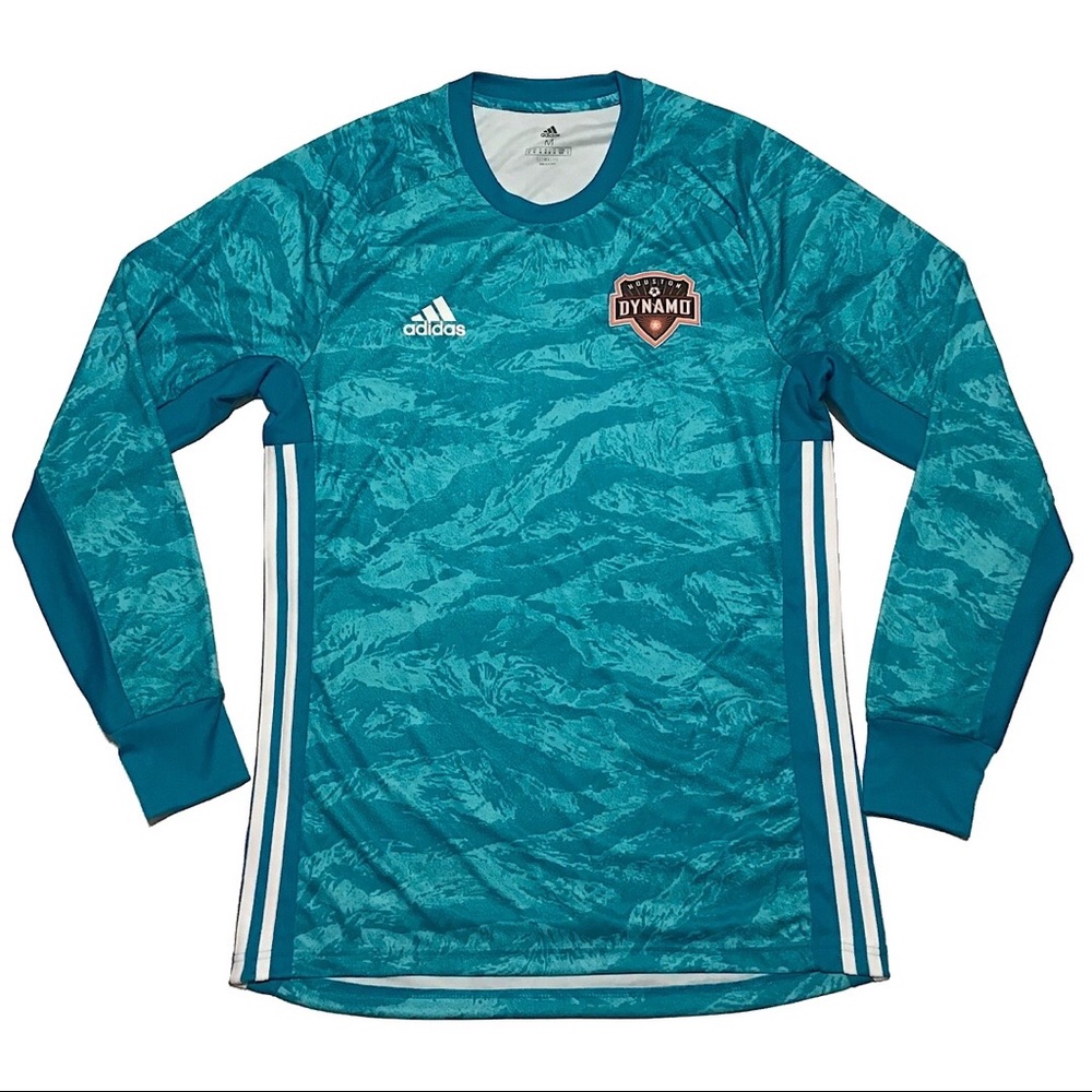 Adidas Houston Dynamo MLS Men's Medium L/S Blue Climalite Jersey Shirt NWOT